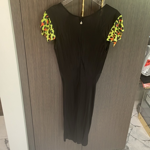 Just Cavalli Exotic Sleeve print black dress 💚🧡 - Picture 11 of 12